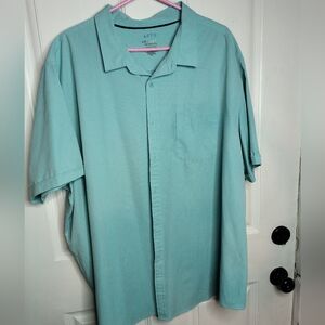 Apt. 9 Mint Green Casual Button Down Shirt with Polo Collar 4xB
